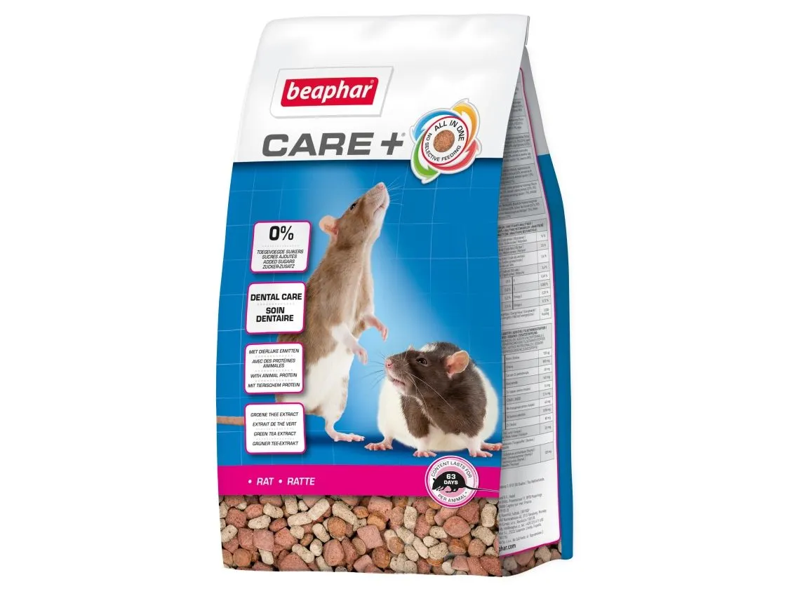 Beaphar Care+, Granuler, 700 g, Rotte, Omega-3, Omega-6, Vitamin A, Vitamin B1, Vitamin B12, Vitamin B2, Vitamin B6, Vitamin C, Vitamin..., Kalsium, Magnesium, Phosphorus, 22,5%