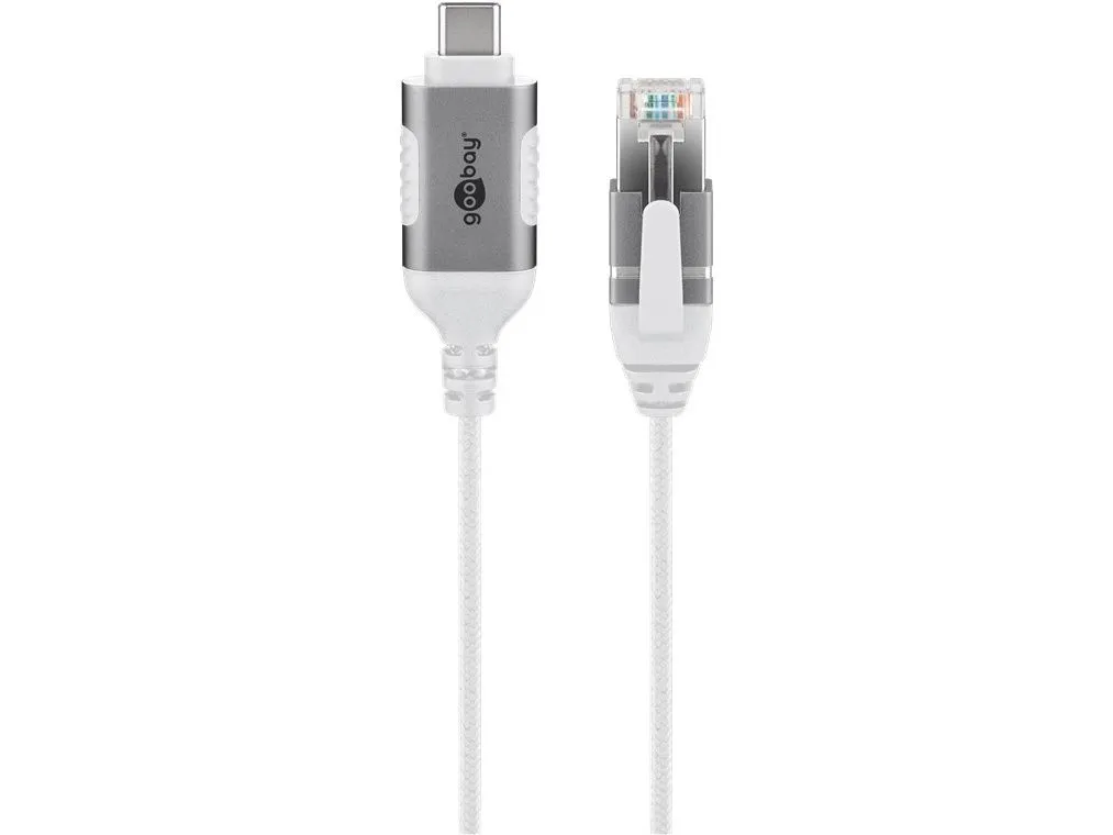 Goobay 74389, USB 3.1 type A, RJ45, 5 m, hvit