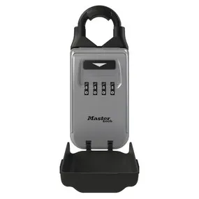 MASTER LOCK 5420EURD, Bærbar safe, Grå, Kombinasjonslås, Metall, Nøkkel, 72 mm