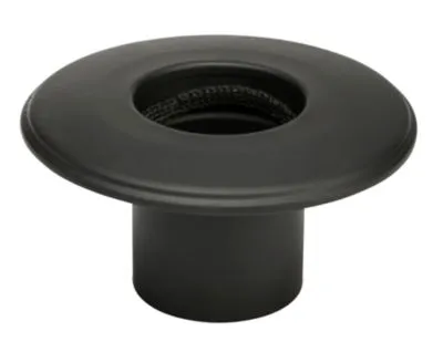 100mm Metalbestos sorte røgrør murbøsning med roset. Flange 45mm