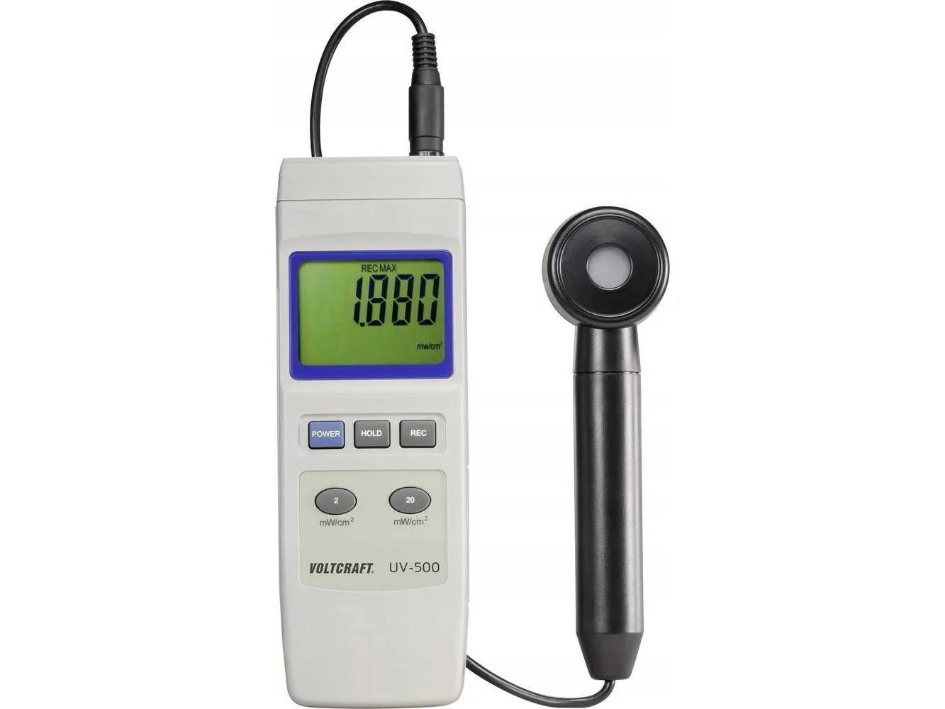 VOLTCRAFT VC-8330305 UV-500 UV-måleapparat 0,002 - 19,99 mW/cm²
