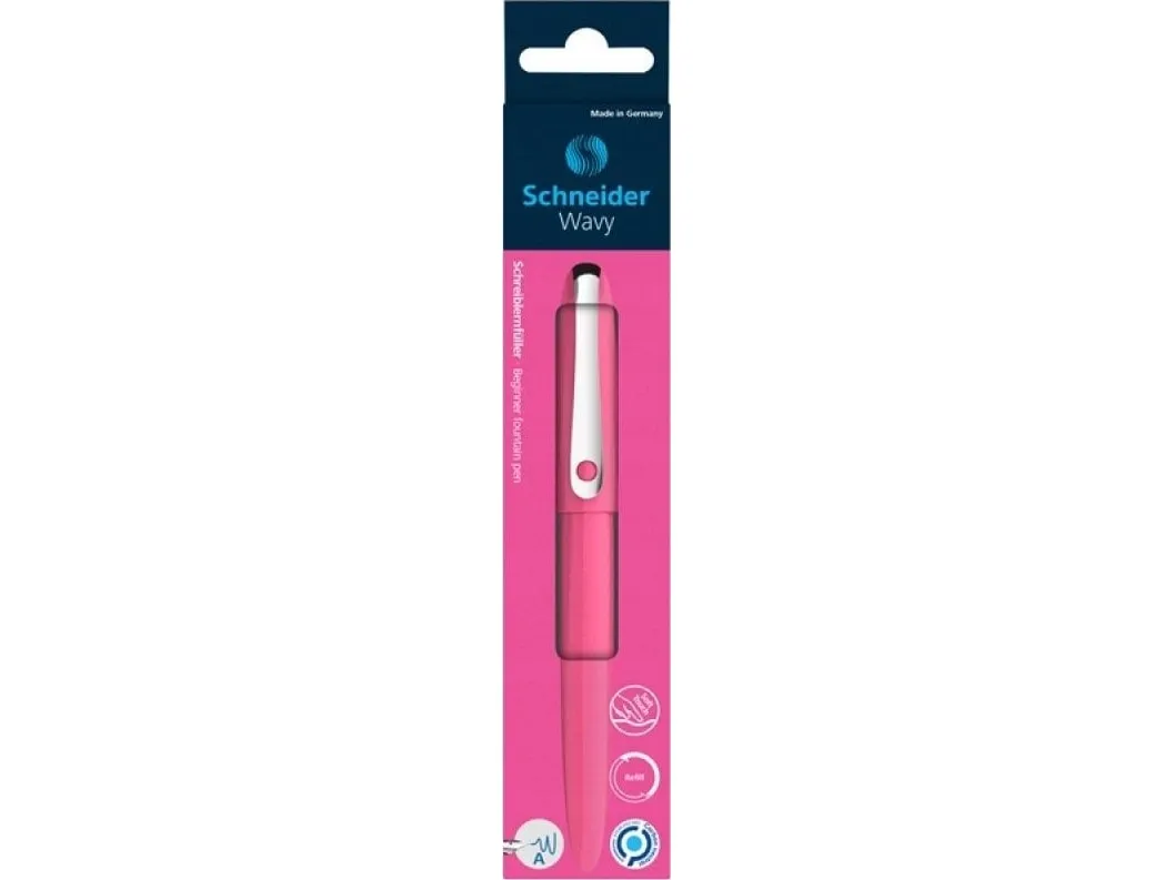 Schneider fyllepenn Wavy, i eske med hengelapp, rosa