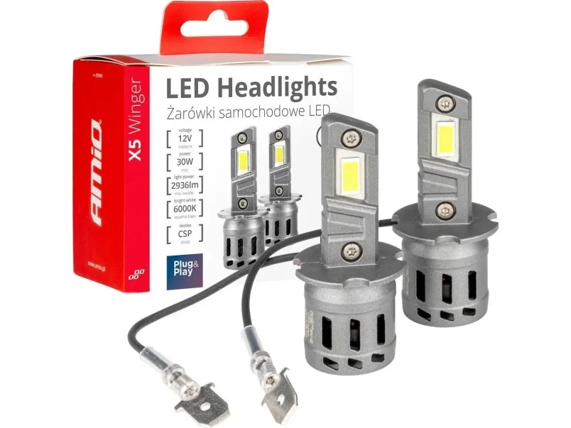 LED-lykt X5-series WINGER H3 6000K maks 30W AMIO-03944