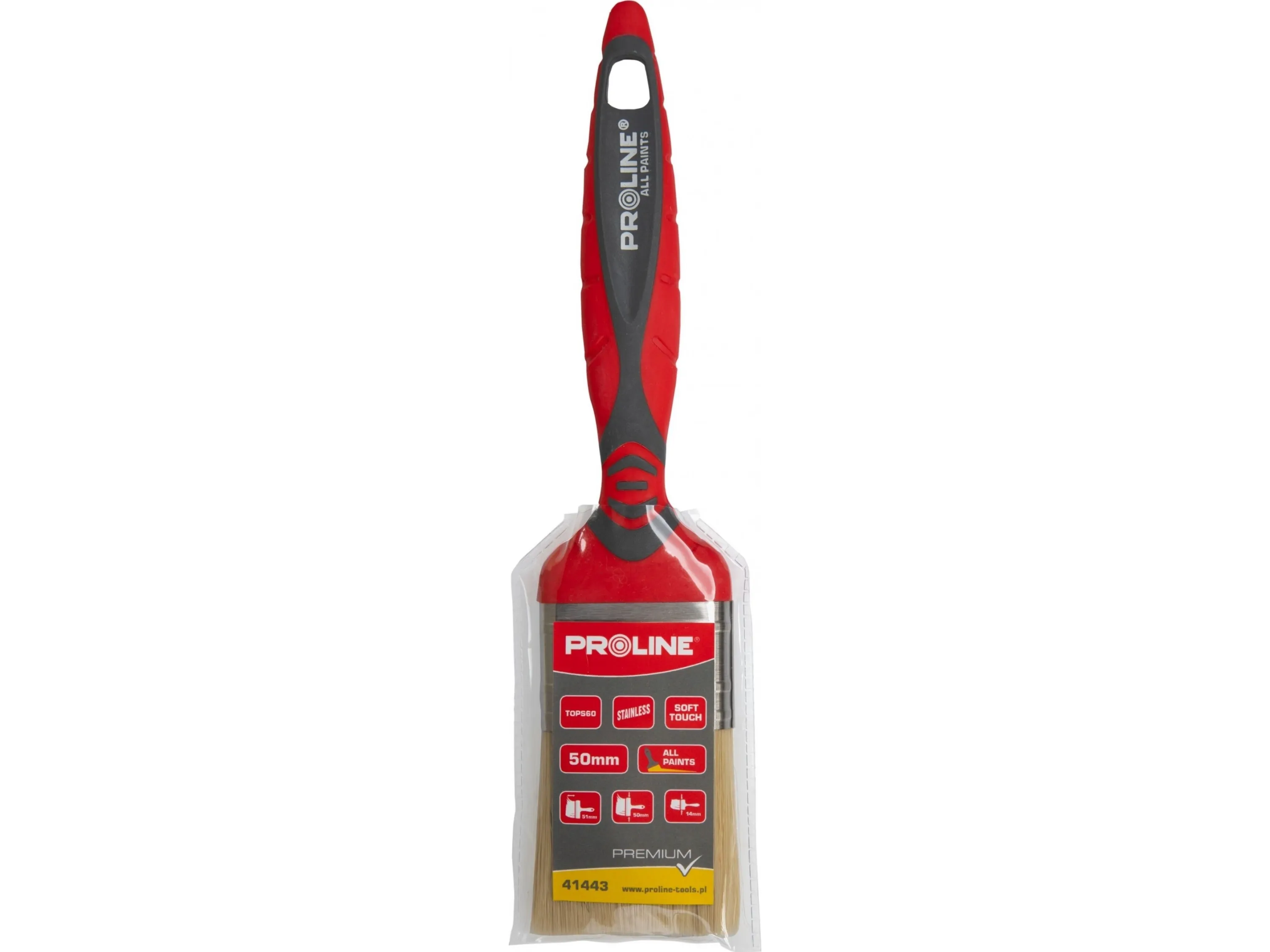 Pro-Line pensel plasky premium 50 mm, 2K TPR-håndtak, rustfri, uniw., Proline