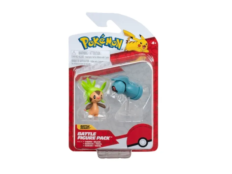 Pokemon battle-figur Chespin og Beldum