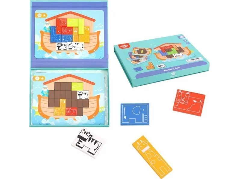 Tooky Toys TOOKY TOY trepedagogisk magnetisk puslespill Noahs ark med 26 elementer