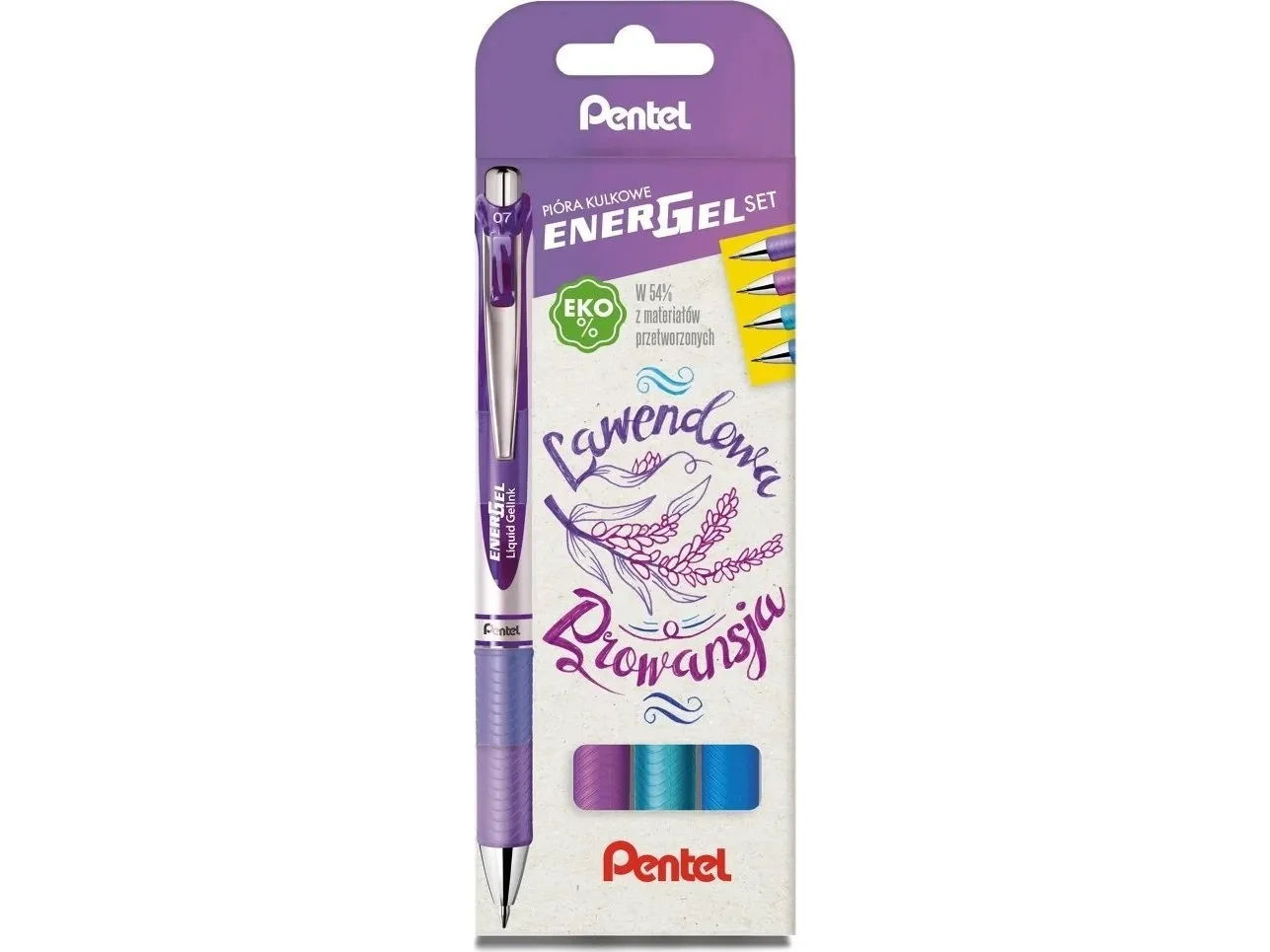 EnerGel lavendel kulepenn 4 farger PENTEL