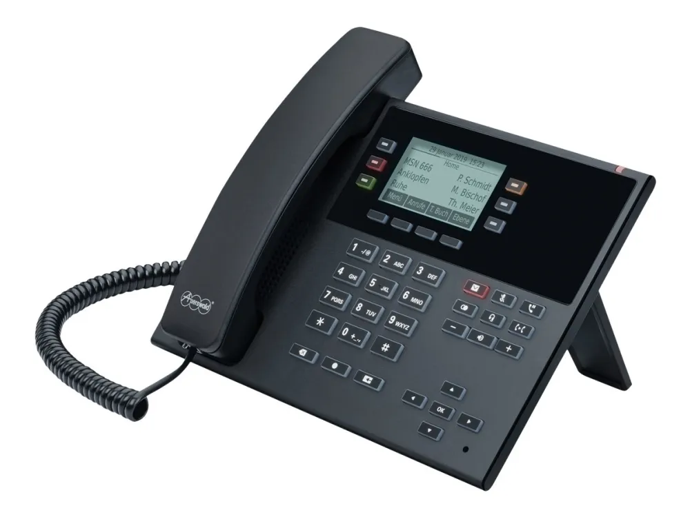 Auerswald COMfortel D-110 - VoIP-telefon med opkalds-ID - 3-veis opkaldskapasitet - SIP, RTCP, RTP, SRTP, SIPS - sorter