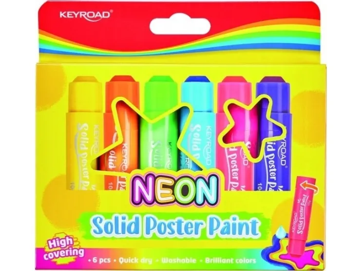 PBS Connect plakatfarger KEYROAD i stift neon 6 farger x 10 g
