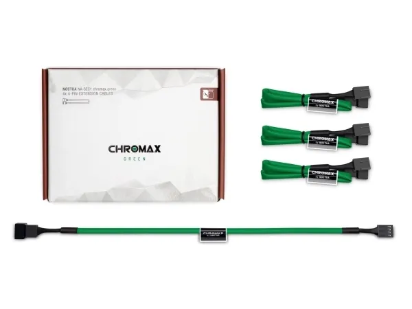 Noctua NA-SEC1 CHROMAX.GREEN, Kabelforlengelse, Grønn, 4-pin, Hunkjønn, Hunkjønn, 300 mm