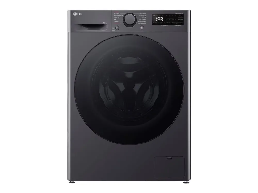 LG V5WD95SLIMB - Vaskemaskin/tørker - bredde: 60 cm - dybde: 47 cm - høyde: 85 cm - frontileggelse - 9 kg - 1200 rpm - medium black