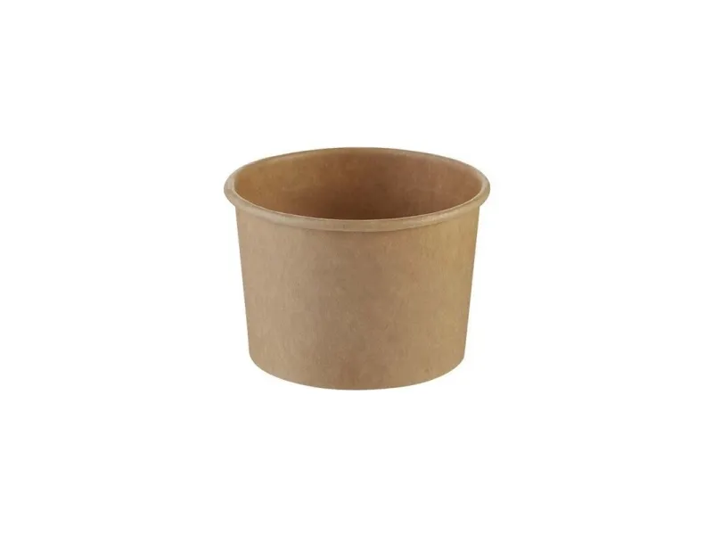 Iskremkopp 120/140ml 3oz Ø74x49mm Papp Brun, 50 stk/ps - (50 stk.) - Papp med PE-belagt innside