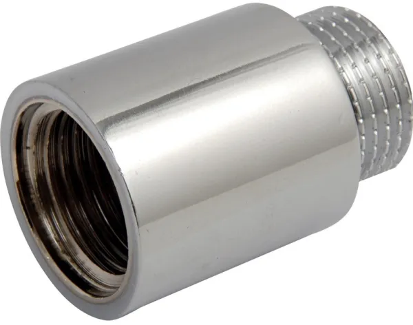 Rødgods gevindfittings Haneforlænger 3/8x10 mm, muffe/nippel forkromet