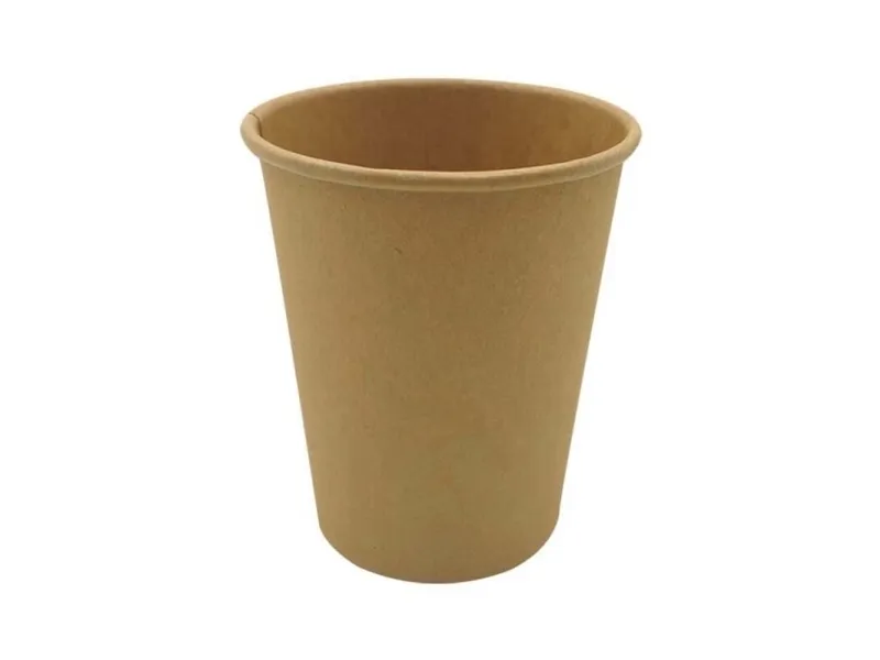 Kaffebæger, Papir + PE, brun, 8 oz karton a 1000 stk, palle 18 kartoner Single wall, Fødevaregodkend