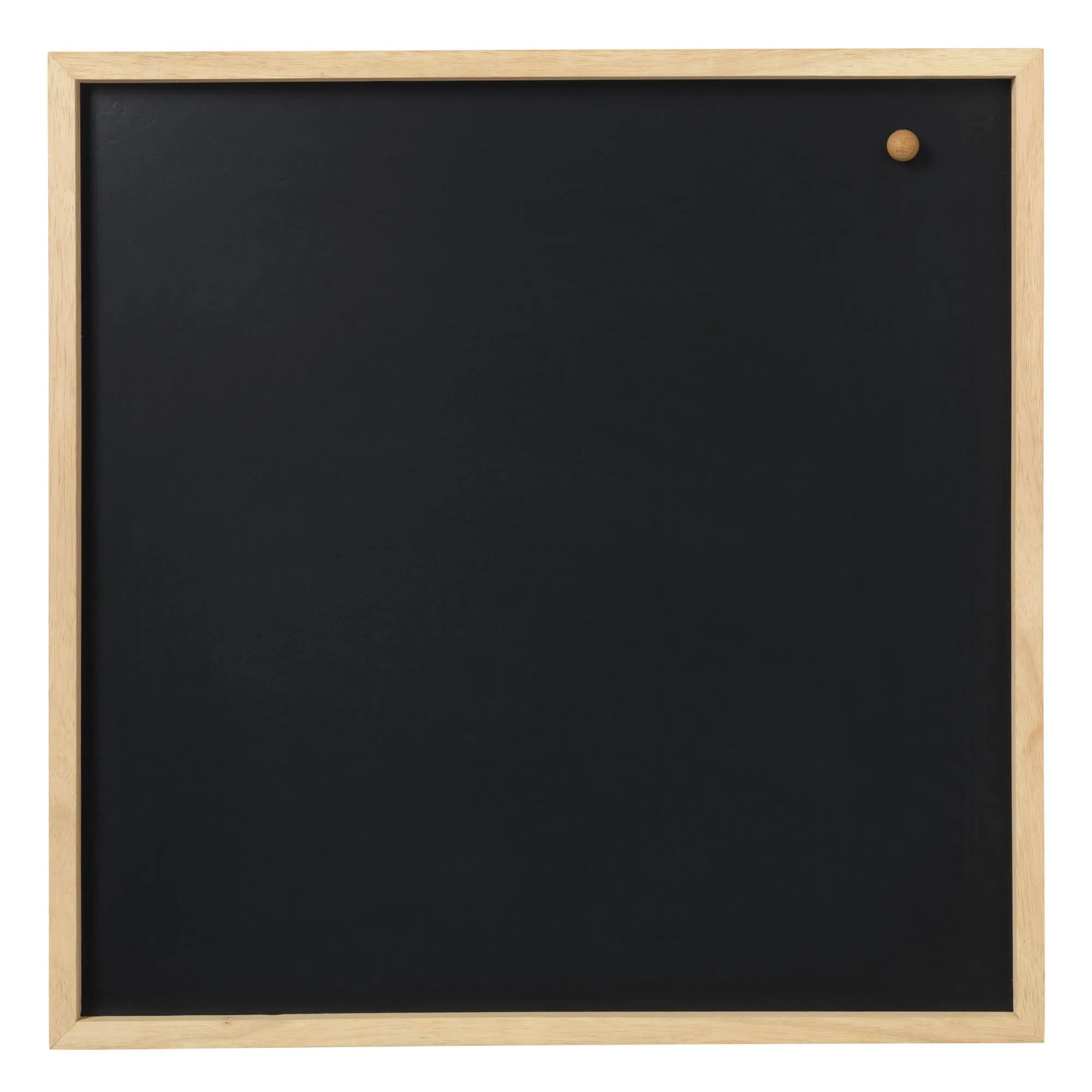 Magnetisk NAGA kridttavle 60x60 cm sort med 2,5 cm ramme i gummitræ
