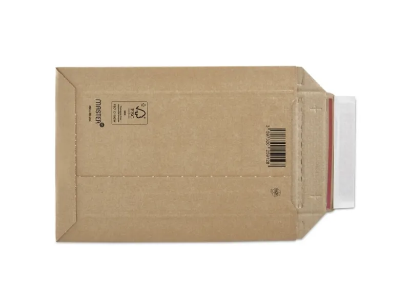 Bølgepap kuvert, Master'in Access, 330 x 490 mm, Kort side åben, A3 med selvklæbende flap med afrivn - (100 stk.)
