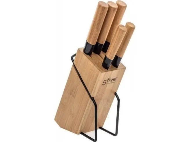 5five knivsett med stativ i tre 5five (32,5 x 22,5 x 7,5 cm)