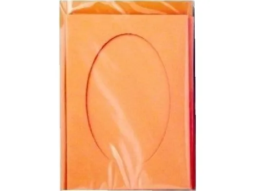 Passepartout-kort rektangulært oransje 10,5x15 cm