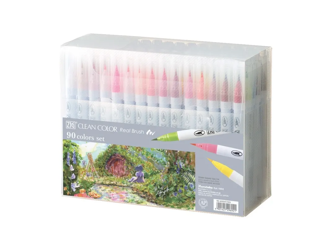 Zig Clean Color Pensel Pen Sæt (90 stk.)