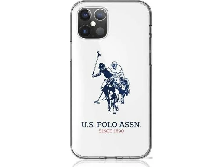 Us Polo Assn USHCP12LTPUHRWH deksel til Apple iPhone 12 Pro Max 6,7 hvit blankt stort logo