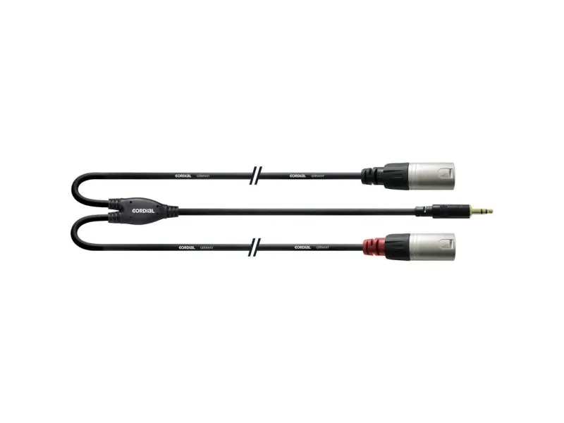 Cordial CFY 1,5 WMM-LONG Audio Adapterkabel [1x Jackstik 3,5 mm - 2x XLR-stik] 1,50 m Sort