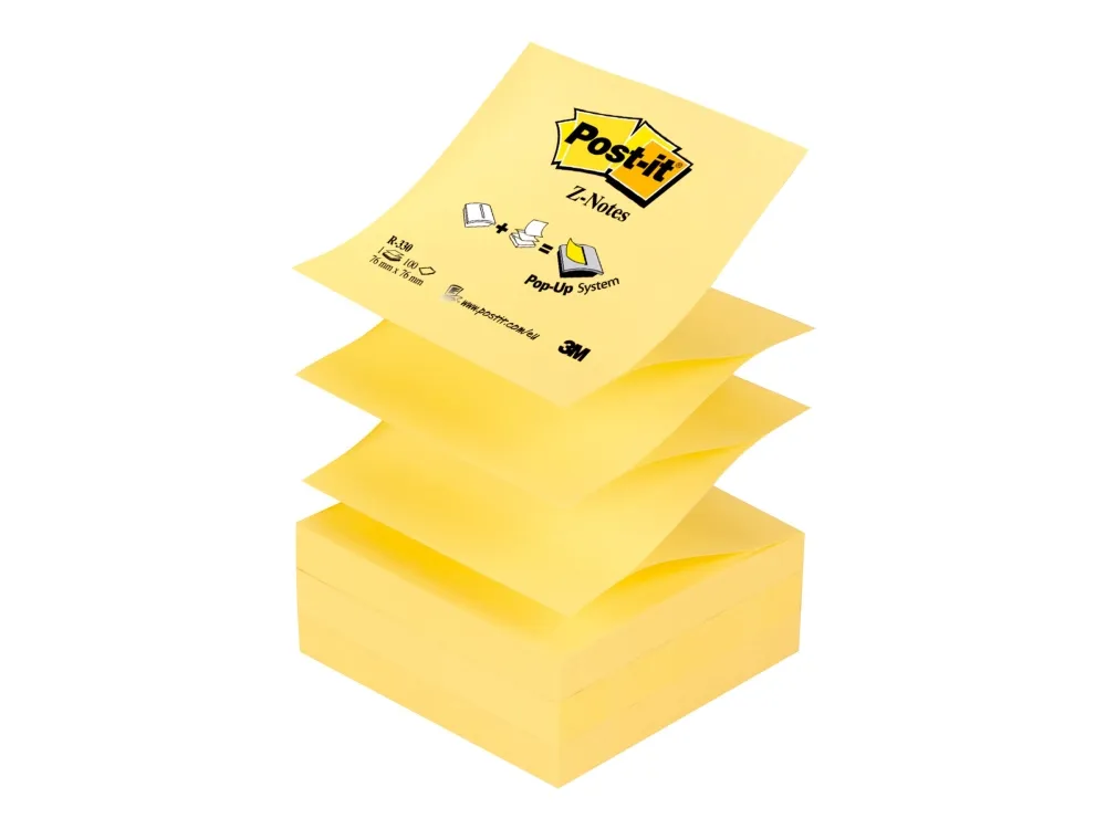 Post-it Z-Notes R-330 - Noter - 76 x 76 mm - 100 ark - gul