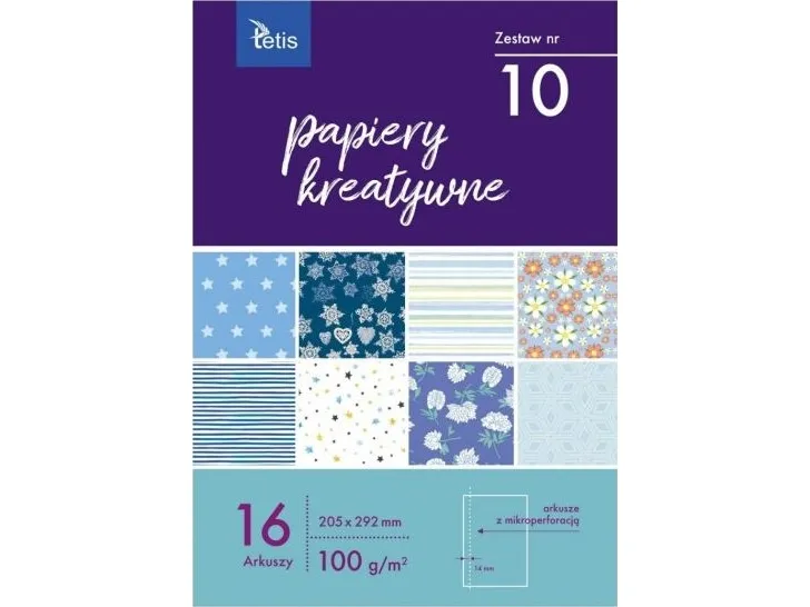 Kreativt papir 205x292 mm sett med 16 ark #10 KB030-10