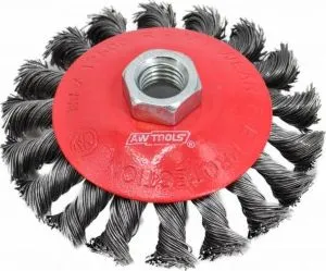AWTOOLS skivebørste 125 mm M14 vridd wire