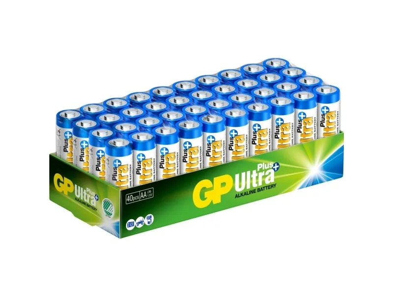 Batteri GP Ultra Plus Alkaline AA 15AUP/LR6 Bulk 40 stk Svanemærket,40 stk/pk