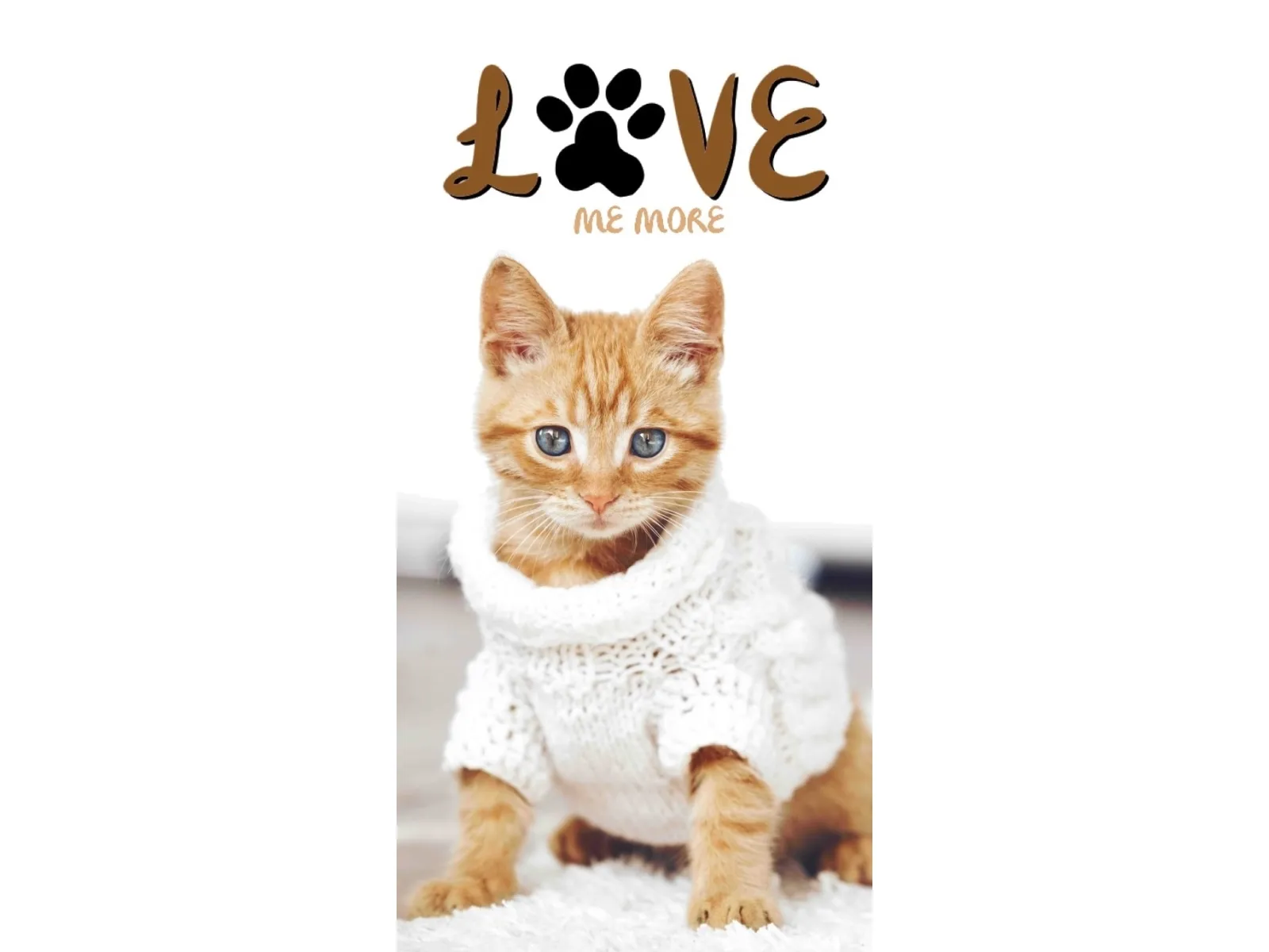 Kattekilling ''Love me more'' Badehåndklæde
