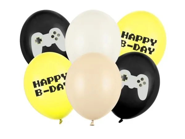 PartyDeco SB14P-336-000-6, lekeballong, lateks, flerfarget, bilde, bursdag, universell