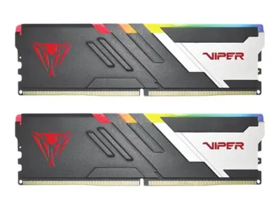 Patriot Viper Venom RGB series - DDR5 - sett - 64 GB: 2 x 32 GB - DIMM 288-pin - 3000 MHz / PC5-48000 - CL36 - 1.35 V - ikke-bufret - on-die ECC - matt svart, sølv, rød