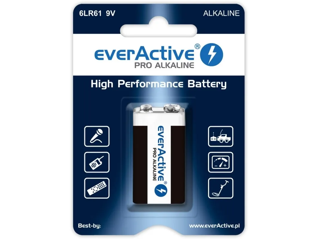 Alkalinebatteri 6LR61 9V (R9*) everActive Pro