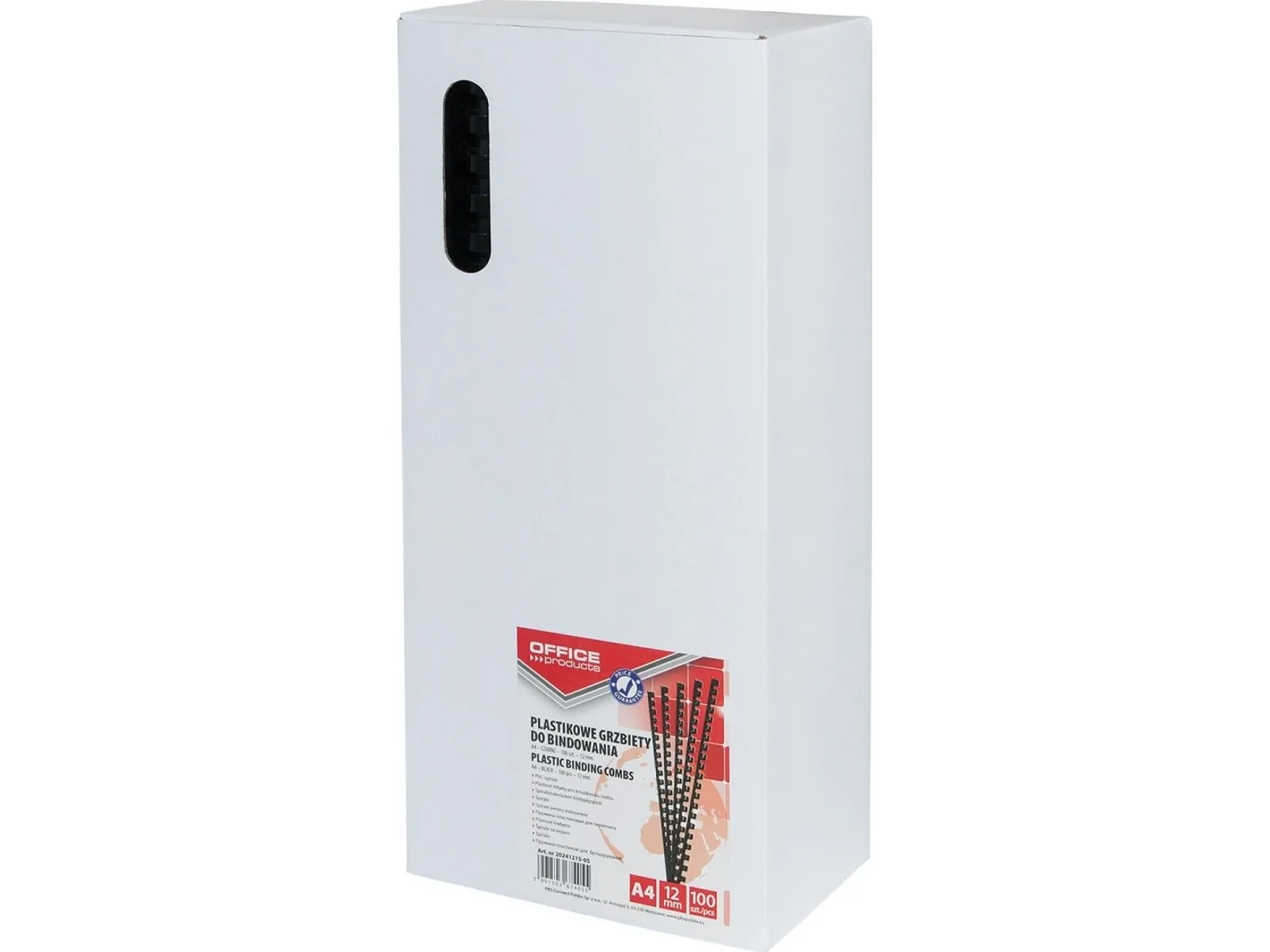 Office Products binderygger / innbindingsrygger, A4, 12 mm (95 kartong), 100 stk., svart 20241215-05