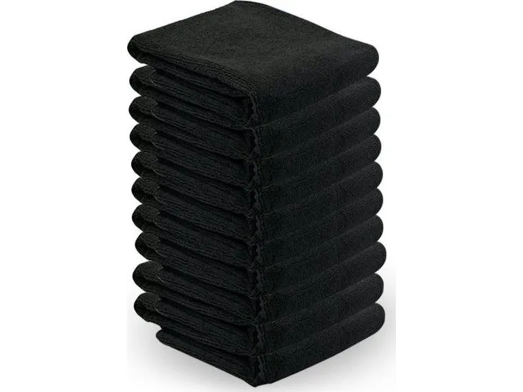 Activeshop mikrofiberhåndkle 73 x 40 cm, 10 stk, svart