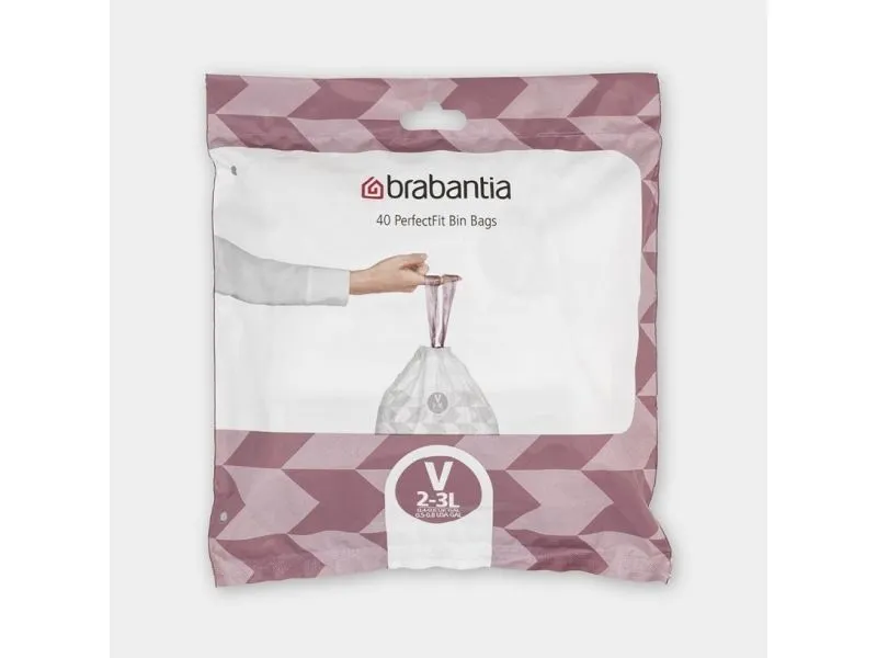 Brabantia PerfectFit garbage bags size V2-3L - 40 pcs - Model 100253 - 290x235mm