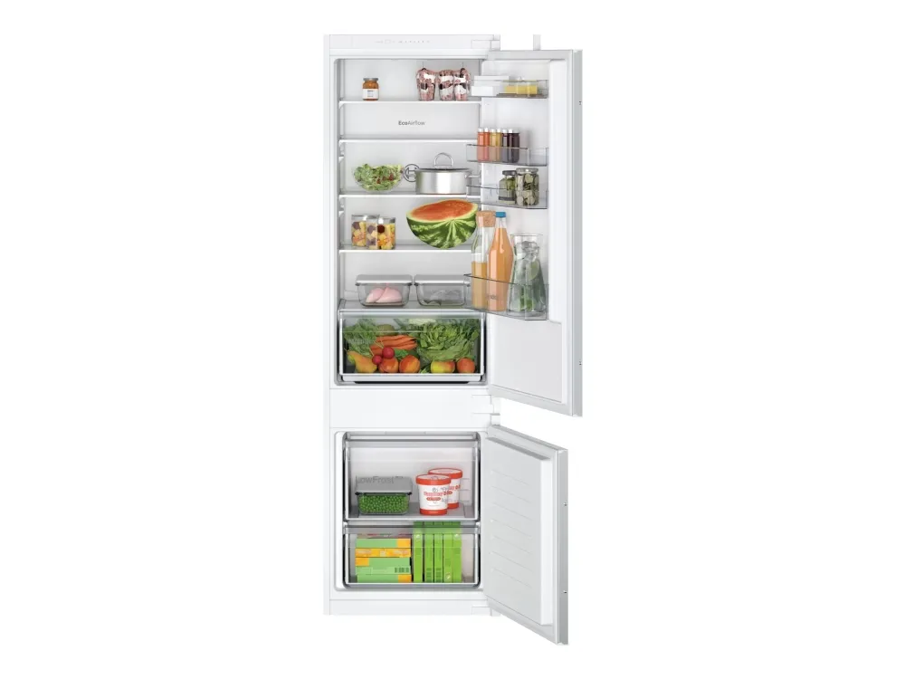 Bosch Serie | 2 KIV87NSE0 - Kjøleskap/fryser - bunnfryser - innebygd - fordypning - bredde: 56 cm - dybde: 55 cm - høyde: 177.5 cm - 270 liter - Klasse E