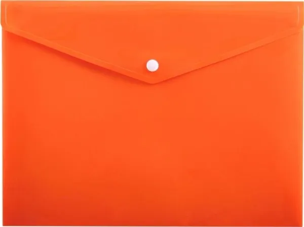 Penmate omslag med trykknapp A4 PP-113 orange