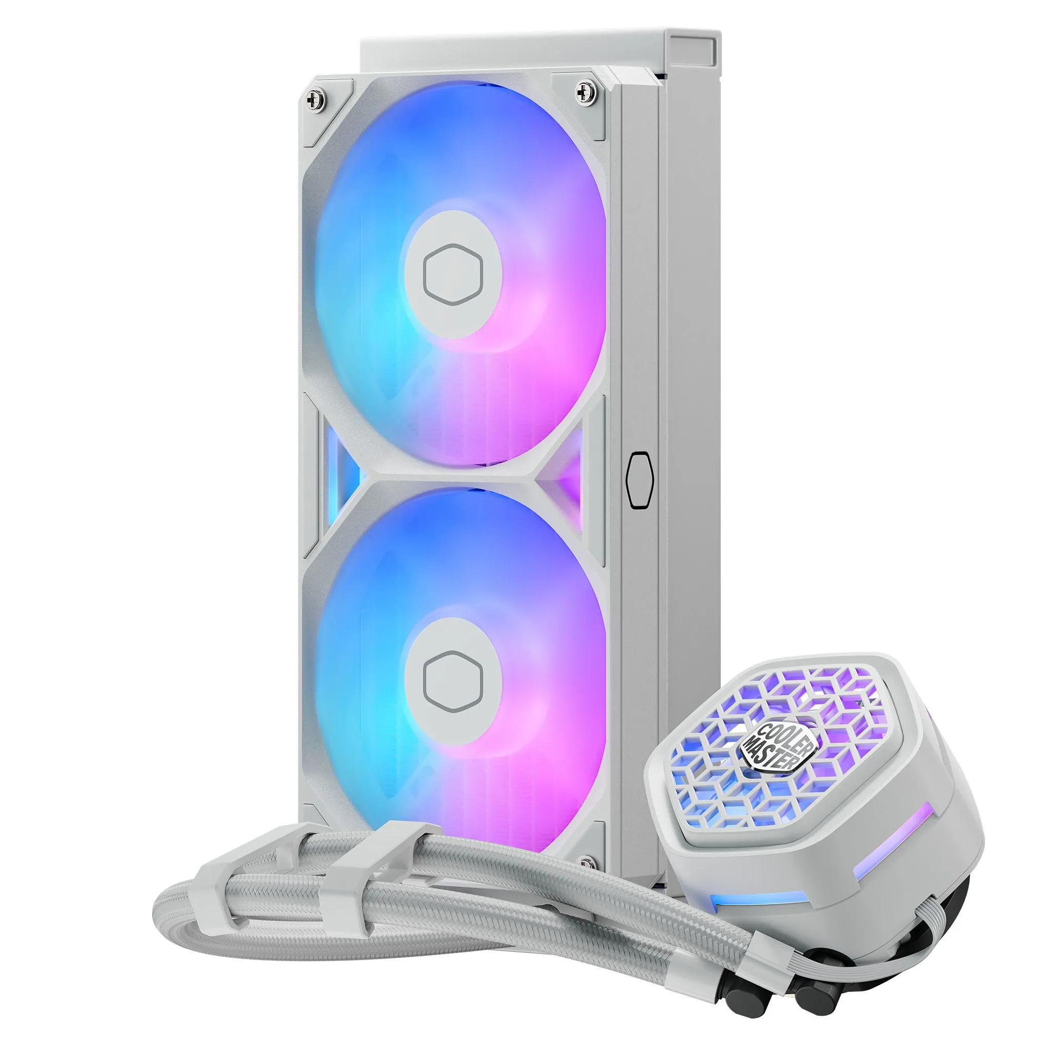 Cooler Master MasterLiquid Atmos II VRM Fan, Væskekjølesett, 12 cm, 690 RPM, 2500 RPM, 240,35 m³/t, Hvit