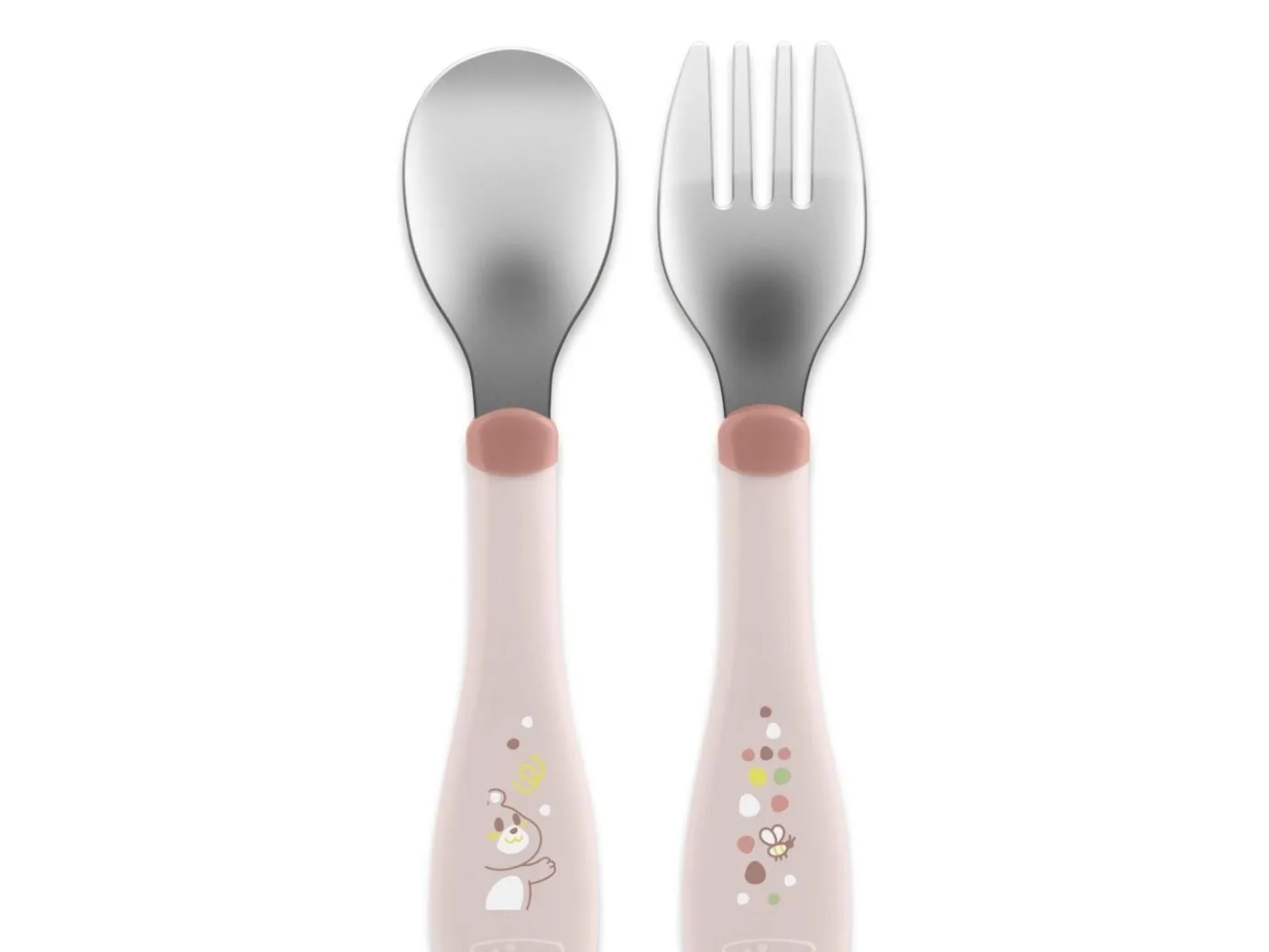 Chicco 00016102150000, Småbarnsbestikksett, Rosa, Rustfritt stål, Gutt/Jente, 1,5 år, 218 mm