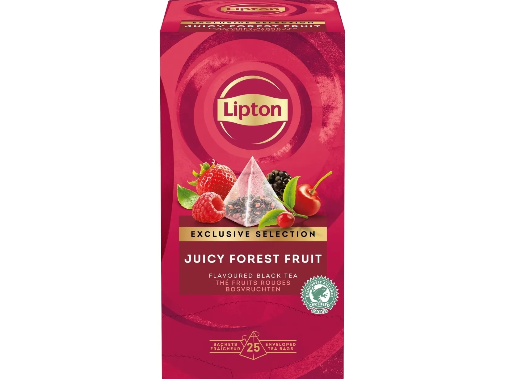 Lipton Herbata Exclusive Selection med smak av skogsbær, pyramideposer, 25 kopper/poser