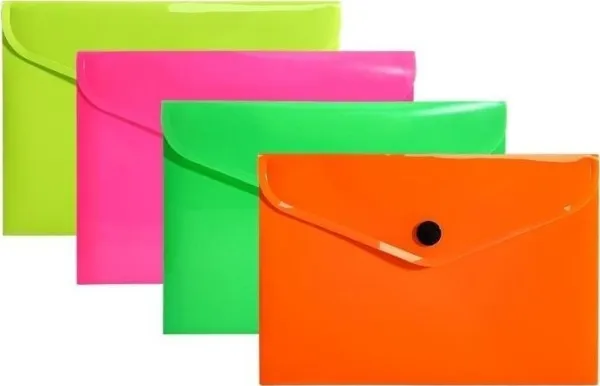 Mappekonvolutt A6 PP neon (10 stk)