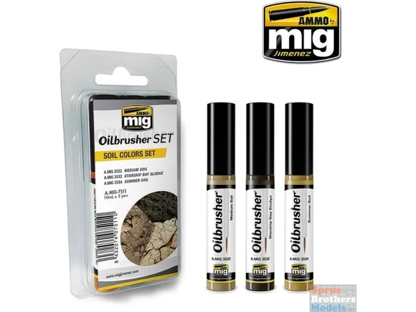 Vallejo Ammo Oilbrusher-sett – Soil Colors Set