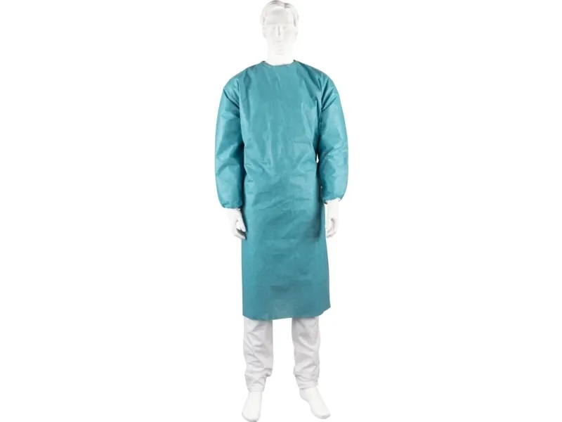 Operationskittel, ABENA Protectus, M, 120cm, Ø135cm, grøn, SMMSS, standard, uden håndklæder, steril - (21 stk.)