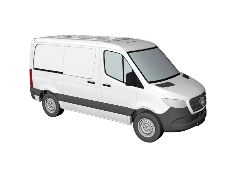 Busch 53400 H0 personbilmodell Mercedes Benz Sprinter varebil kort, hvit