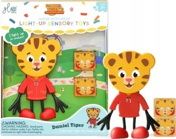 Glo Pals badeleketøy Daniel-tyger-sett med to sensoriske klosser som lyser i vannet