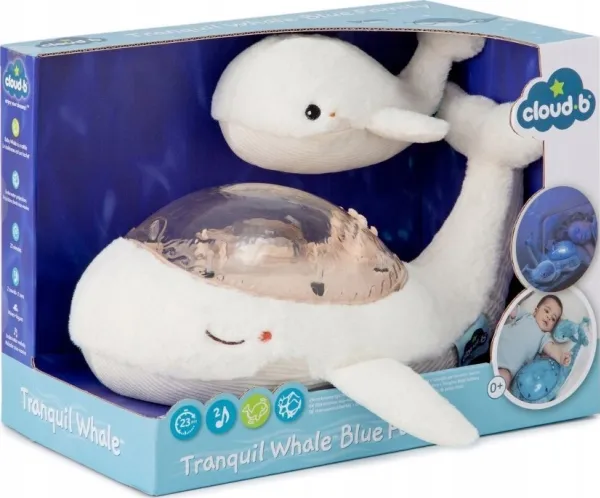 Cloud b Tranquil Whale Whale Lamp og Rangle hvit