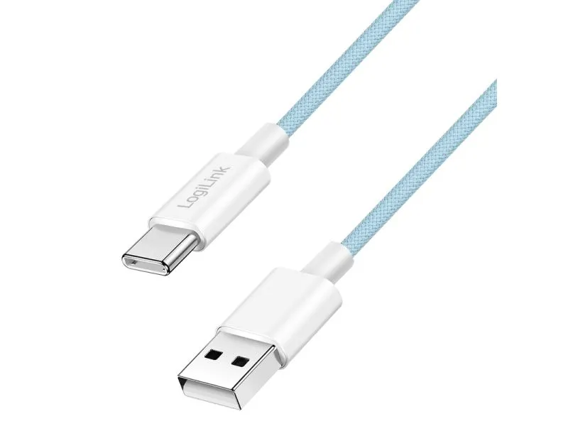 LogiLink CU0331, 1,5 m, USB A, USB C, USB 2.0, 0,48 Gbit/s, Blå