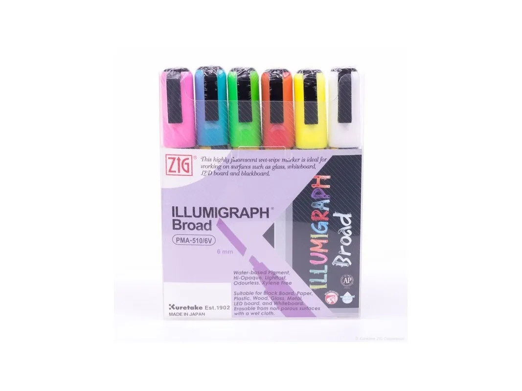 ZIG Illumigraph 6 mm 6-sett