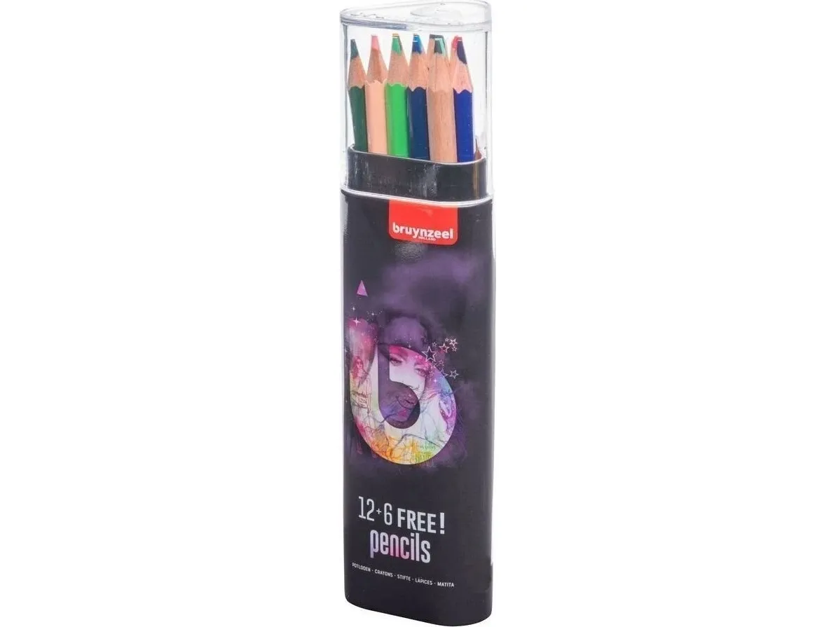 BRUYNZEEL SAKURA fargeblyantetui light – 12 + 6 gratis farger